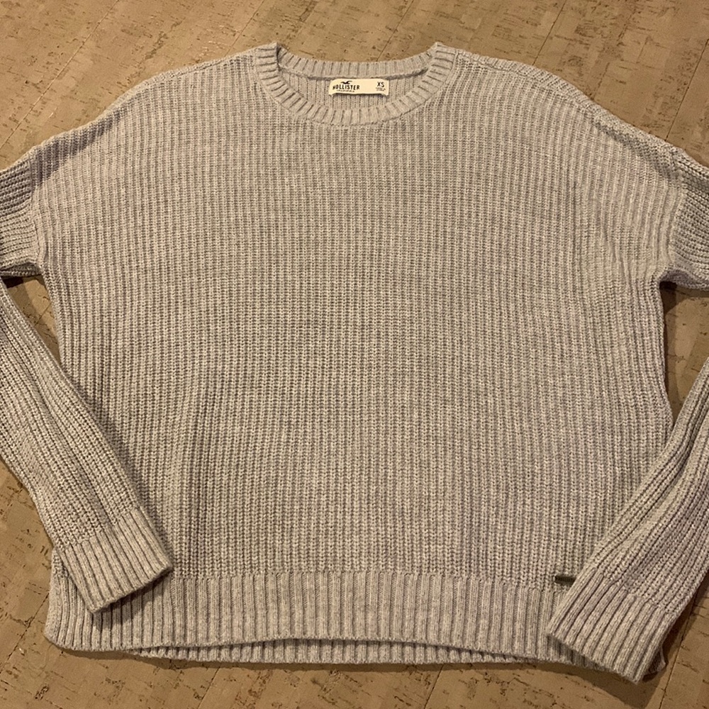 Grey Knit Sweater from Hollister Size XS